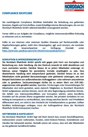 Zum PDF-Download: Compliance-Richtlinie-Norddach-RheinRuhr-GmbH-01.pdf