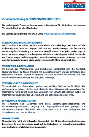 Zum PDF-Download: Compliance-Richtlinie-Norddach-RheinRuhr-GmbH-02-Zusammenfassung.pdf